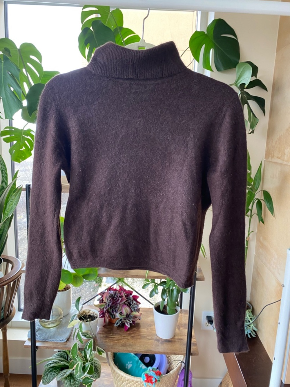 100% Cashmere Brown Turtleneck